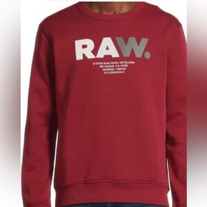G-Star Men's Bold Red Crewneck Sweater RAW XXL